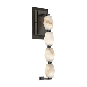 Applique Murale de Luxe <span class=keywords><strong>en</strong></span> <span class=keywords><strong>Albâtre</strong></span> Naturel, Design Moderne, Luminaire <span class=keywords><strong>en</strong></span> Laiton Massif pour Salon, Chambre à Coucher, Décoration d'Intérieur - Product Image 4