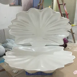 Groothandel Mode Duurzaam Wit Grote Seashell Sculptuur Ambachten Merk Etalage