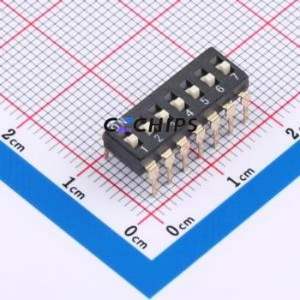 DP-07PT DIP Switch Through hole Component (THT),P=2.54mm Switch Flat Toggle, Raised Type Single Pole Single Throw 7 2.54mm - Product Image 1