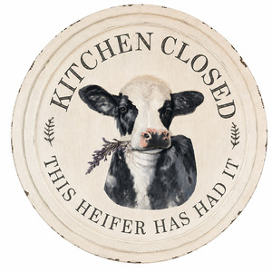 Targa in Metallo Vintage Divertente 'Cucina Chiusa' con Mucca, Stile Rustico per Cucina e Sala da Pranzo, Decorazione Murale - Product Image 5