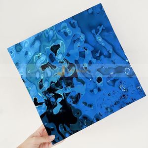 LL279 Wholesale Water Ripple Effect Gold Ripple Stainless Steel <b>Sheet</b> <b>Mirror</b> Water Wave Stainless Steel Ceiling Panel Material - Product Image 6