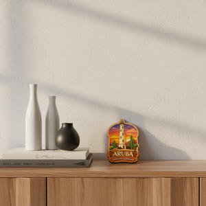 Aimant de réfrigérateur moderne en MDF personnalisé, autocollant phare d'Aruba, souvenir léger et durable, cadeau touristique du Fujian, Extraworld - Product Image 3