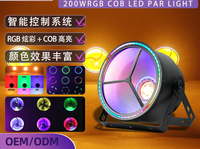Projecteur PAR LED COB rétro 200W haute luminosité RGBW avec contrôle DMX512 pour éclairage de scène de concert, DJ, événement, mariage