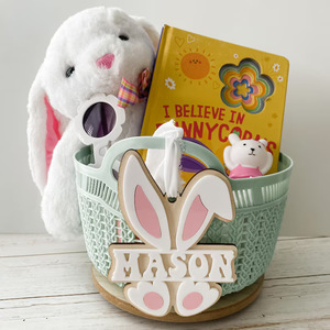 Etichetta in Legno Personalizzata con Nome per Coniglietto <span class=keywords><strong>Pasquale</strong></span>, Cesto di Pasqua, Regalo per Bambini - Product Image 5