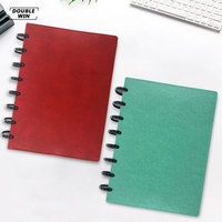 Accroche de disques en cuir Pu, couleur personnalisée A5/A4, amovible, pour planificateur Notebook, couverture souple