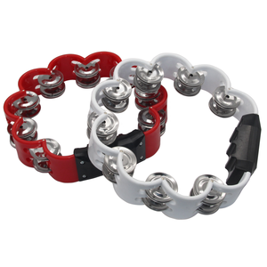 Pandereta <span class=keywords><strong>de</strong></span> percusión <span class=keywords><strong>de</strong></span> mano roja y blanca <span class=keywords><strong>de</strong></span> fábrica <span class=keywords><strong>china</strong></span>, accesorio para instrumentos musicales - Product Image 2
