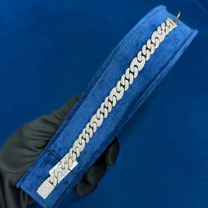 สร้อยข้อมือเพชรทำด้วยมือ925แข็ง VVS Moissanite สร้อยข้อมือเพชรเครื่องประดับคิวบามาแรงขายส่ง - Product Image 1