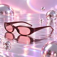 LBAshades JS-2613S Y2K Lunettes de soleil rectangulaires étroites, monture intégrale, style cyberpunk, protection UV400 pour adultes, activités de plein air