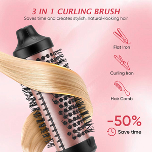 Peigne Chauffant Portable en Céramique à Ions Négatifs 1.5 Pouce, Fer à Friser, <span class=keywords><strong>Brosse</strong></span> Thermique Chauffante, <span class=keywords><strong>Brosse</strong></span> <span class=keywords><strong>Ronde</strong></span> Lissante <span class=keywords><strong>pour</strong></span> Boucleur de <span class=keywords><strong>Cheveux</strong></span> - Product Image 4