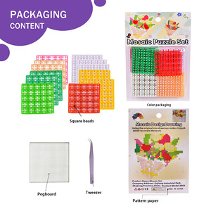 Jeu de puzzle en mosaïque de pixels Montessori, ensemble éducatif d'<span class=keywords><strong>art</strong></span> et d'artisanat DIY <span class=keywords><strong>pour</strong></span> enfants, kit de loisirs créatifs interactif parent-enfant - Product Image 4