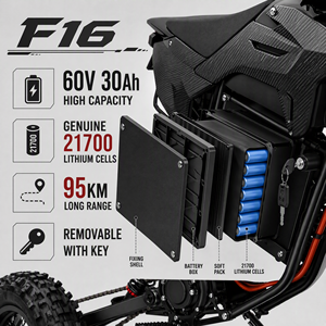 ผู้ผลิต OEM รถมอเตอร์ไซค์วิบาก F16 ระบบขับเคลื่อนกลาง 60V 30Ah ขายส่งจากโรงงานโดยตรง รถออฟโรด CE F16 F16 - Product Image 6