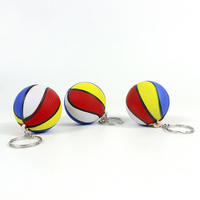 Mini ballon de basket coloré en PU de 4 cm, jouet sportif, porte-clés, balle anti-stress avec pendentif chaîne, pour les 14 ans et plus, unisexe