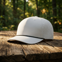 Casquette de golf respirante et imperméable de style Richardson 355 à 5 panneaux avec logo personnalisé, perforations laser et broderie