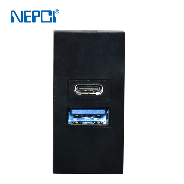 20W Dual Port USB Charger Module Socket Type A+C with PD QC3.0 Quick Fast Wall Socket for Network-SDK
