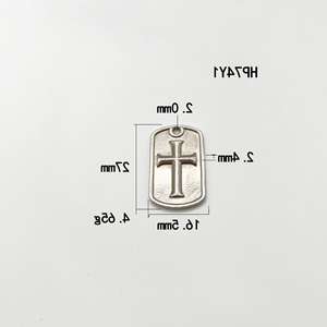 Etiqueta <span class=keywords><strong>de</strong></span> perro europea y americana, colgante cruzado BR, joyería <span class=keywords><strong>de</strong></span> acero <span class=keywords><strong>de</strong></span> titanio a la moda, acceso <span class=keywords><strong>de</strong></span> cadena <span class=keywords><strong>de</strong></span> suéter cuadrado Retro Para hombres y mujeres - Product Image 3