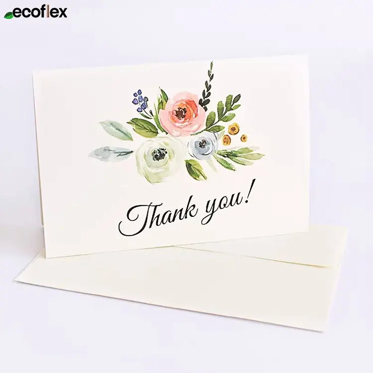 Fabrik Großhandel benutzer definierte danke Gruß Geschenk Papier karten mit Umschlag