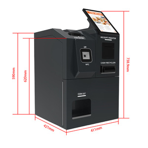Máquina de cambio de monedas de 21,5 pulgadas, máquina de cambio automático, quiosco de autoservicio de monedas con código <span class=keywords><strong>QR</strong></span> NFC, pago en efectivo - Product Image 3
