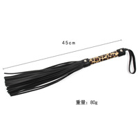 Fouet en cuir à imprimé léopard pour adultes Jouet de bondage SM doux pour les jeux de couple