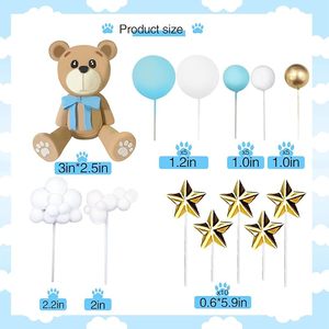 38 Stück Pink Bear Cake Topper Niedliche <span class=keywords><strong>Mini</strong></span> Teddybär Kuchen Dekorationen mit Sternen Wolken Cake Topper für <span class=keywords><strong>Baby</strong></span> Shower <span class=keywords><strong>Boy</strong></span> Girl - Product Image 5