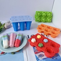 Moule à glace en spirale à 6 cavités avec couvercle et bâtonnets, pour faire des sucettes glacées, des glaces, des sorbets, des glaçons faits maison, moule en silicone
