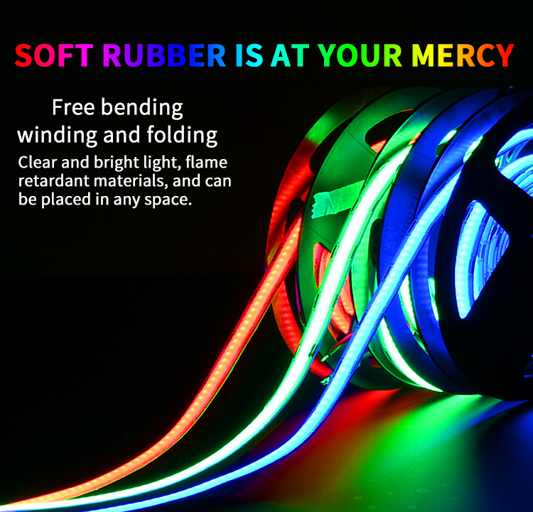 Waterproof IP20/67 COB Strip DC12v 24V Outdoor Building Light COB LED Strip Flexible RGB 18W