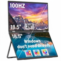 Monitor Portátil Dual de 18.5 Pulgadas, 100Hz FHD 1080P, Extensor de Pantalla Plegable para Laptop, Compatible con Mac y Windows, para Productividad en el Trabajo