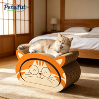 Tunnel pour chat moderne en forme de tête de chat, 100% recyclé, durable, 2 en 1, en carton écologique, jouet à gratter pour chat, conception personnalisée OEM ODM