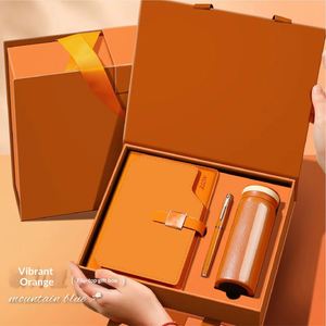 Carnet de notes de luxe en cuir PU personnalisé avec logo, agenda, papeterie d'affaires, cadeau, journal, bureau, format A5, avec stylo, bouteille, coffret cadeau - Product Image 1