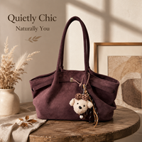 Sac fourre-tout effet daim transfrontalier pour femme, nouvelle collection été 2026, design de niche haut de gamme, luxe léger, grande capacité