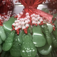 Nouveau Collier PFT ethnique bouddhiste à huit perles avec cordon rouge, boucle de sécurité, pendentif Guanyin Bouddha en imitation jade blanc, cadeau de la Foire du Temple