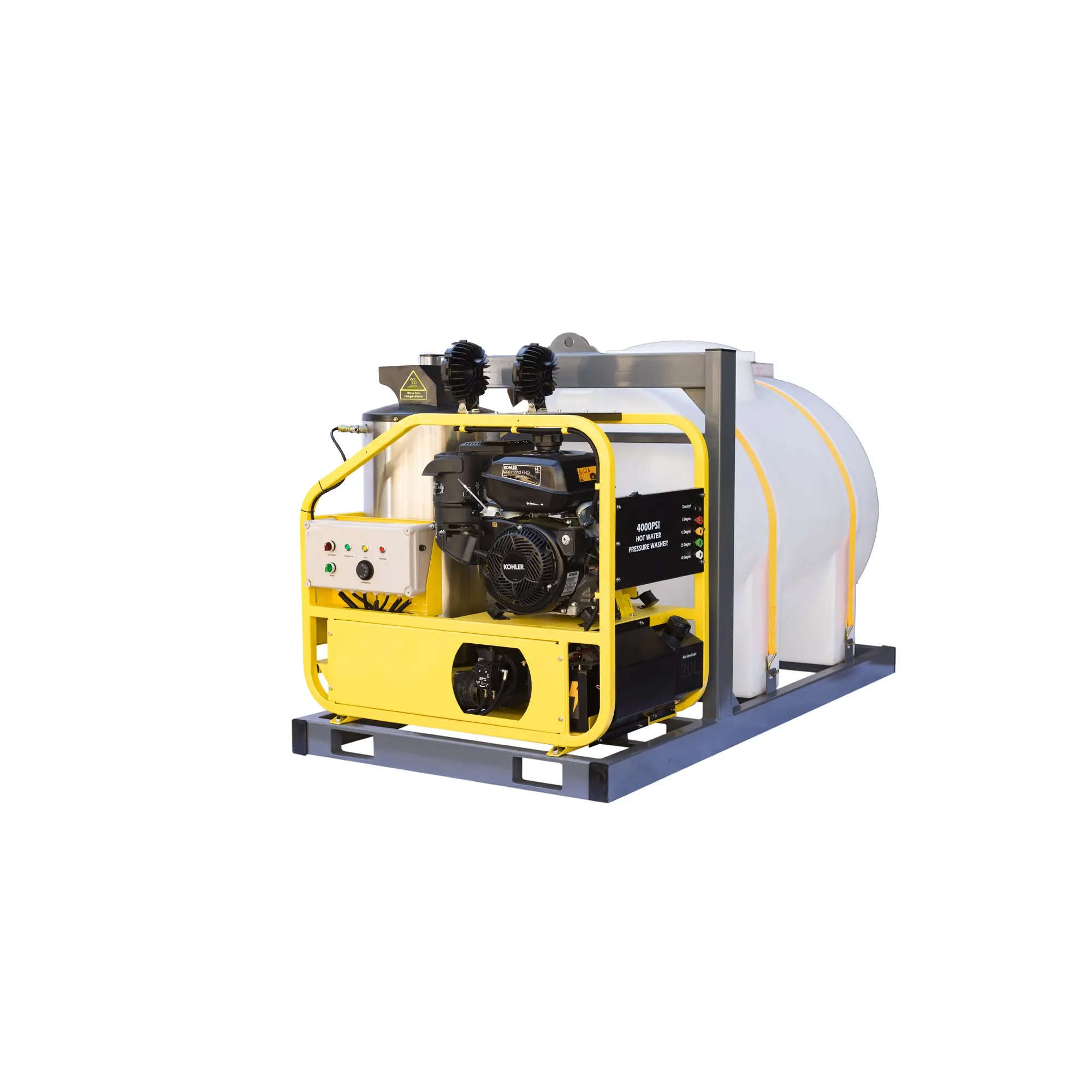 Heißwasser-Hochdruck reiniger 13 PS/250bar/4000psi Benzinmotor mit 850l Wassertank