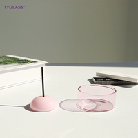 Encensoir décoratif en verre borosilicate soufflé à la main, écologique et unique, pour la maison, petit porte-cones et bâtonnets d'encens