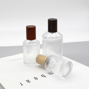 Botella Difusora de Perfume de Vidrio Redonda y Rayada de 50 ml, Botella Cosmética Vacía Mate con Clip para Forma Cuadrada, Varias Capacidades: 30 ml, 100 ml - Product Image 4