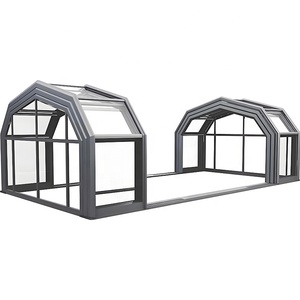 Recinto <span class=keywords><strong>de</strong></span> piscina retráctil automático con techo <span class=keywords><strong>de</strong></span> vidrio templado para villas Hoteles y apartamentos Sunrooms y casas <span class=keywords><strong>de</strong></span> vidrio - Product Image 2
