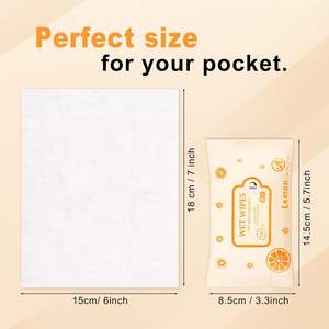 Logo personnalisé à usage unique 10 pièces/paquet citron bergamote aloès <span class=keywords><strong>désinfectant</strong></span> mains lingettes humides pour le visage plus <span class=keywords><strong>de</strong></span> larmes formule pour le nettoyage - Product Image 6