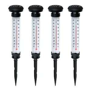 Solar Outdoor Lawn Lamp With Thermometer Warm <b>Light</b> Garden Ground <b>Plug</b> Lamp Waterproof For Yard Patio Decor - Product Image 3