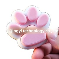 Jouet anti-stress pour clavier avec interrupteur en forme de patte de chat rose, design esthétique imprimé en 3D, propre et mignon, marque QY, QY-2739