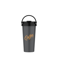 Logo et couleur personnalisés disponibles, gobelet de voyage en acier inoxydable de 500 ml, thermos réutilisable sous vide avec poignée, isolation thermique de 12 à 24 heures