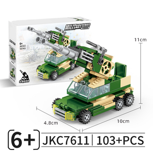 Série militaire JKC7611 modèle de bloc de pistolet Anti-aérien monté sur véhicule enfants éducatif assembler bloc de construction jouet garçon cadeau - Product Image 6