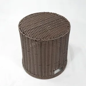 Panier de rangement en plastique tissé à la main, petit panier de stockage pour pain de fruits en osier et rotin, vente en gros,