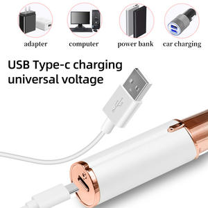 Niedriger Preis Hochwertiger USB-Lippenstift-Augenbrauen trimmer 2-in-1 elektrische Haaren tfernung Augenbrauen-Trimmer-Rasierer für Damen - Product Image 4