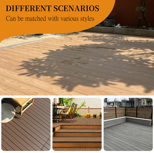 Planches de <span class=keywords><strong>terrasse</strong></span> en WPC imperméables pour l'extérieur - Revêtement composite écologique ignifuge antidérapant à emboîtement pour jardin et <span class=keywords><strong>terrasse</strong></span> - Product Image 4