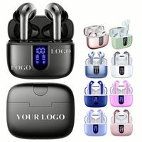 Écouteurs Bluetooth personnalisés de haute qualité avec logo, écouteurs sans fil TWS, casque stéréo 5.3, mini écouteurs sportifs à réduction de bruit, cadeau