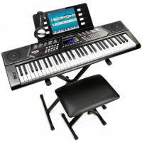 Kit de Piano de Teclado de 61 Teclas OEM ODM con Soporte, Banco, Auriculares, Set de Piano Eléctrico para Principiantes con Panel LED y Función Pitch Bend