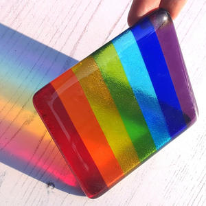 Écran de bougie <span class=keywords><strong>en</strong></span> verre fondu arc-<span class=keywords><strong>en</strong></span>-ciel fait à la <span class=keywords><strong>main</strong></span> coloré verre de Fusion attrape-soleil commémoratif vitrail verre de Fusion pont <span class=keywords><strong>d</strong></span>écoration de la maison - Product Image 6