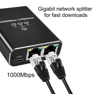 Adaptador de Red Divisor de Internet RJ45 de 1 a 3 Puertos, 1000Mbps, OEM de Fábrica, Compatible con Cables Cat 5, Cat 6 y Cat 7 - Product Image 3