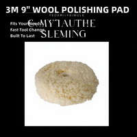 3M PN05753 Tampons de polissage en laine double face de 9 pouces, abrasion moyenne, autres granulométries, connexion rapide pour carrosserie automobile, personnalisable OEM