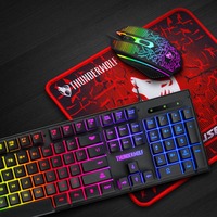 Set Keyboard, Mouse, dan Mousepad Nirkabel Mekanik TF31 RGB LED Backlit 3-in-1 dengan Antarmuka USB Material ABS - Upgrade Gaming Murah