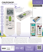 Control Remoto Universal Inteligente para Aire Acondicionado K-990ES, 16 Botones, Código Fijo, Plástico, 1000 en 1, IR