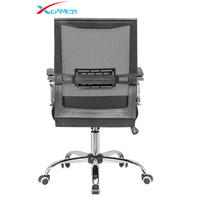 Chaise de bureau exécutive moderne noire en tissu maillé, ergonomique, réglable, avec mécanisme papillon, roulettes en PU, support lombaire, pour bureau à domicile